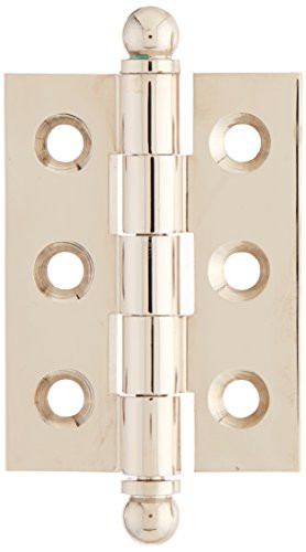Deltana CH2015U14 2 in. x 1.5 in. Solid Brass Cabinet Hinge w Ball Tips - Pair (Set of 10) (Polished Nickel)