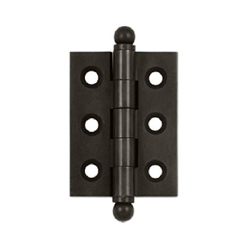 Deltana CH2015U10B 2 in. x 1.5 in. Solid Brass Cabinet Hinge w Ball Tips - Pair (Set of 10) (Oil Rubbed Bronze)
