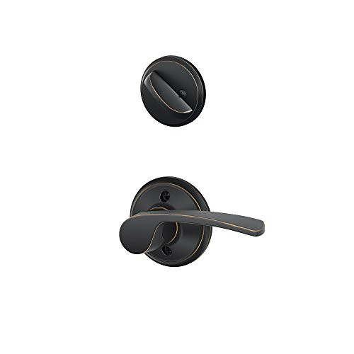 SCHLAGE F59MER716LH F59 MER 716 LH Merano Interior Left-Handed Lever with Deadbolt, Aged Bronze (Interior Half Only)