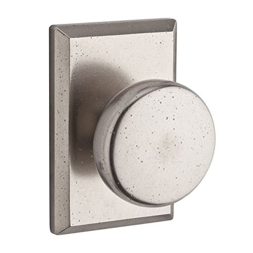 Baldwin ENRUSRSR492 EN.RUS.RSR Rustic Keyed Entry Single Cylinder Knobset with Rustic Square, White Bronze