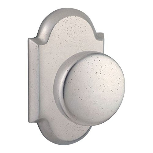 Baldwin ENRUSRAR492 EN.RUS.RAR Rustic Keyed Entry Single Cylinder Knobset with Rustic Arch R, White Bronze
