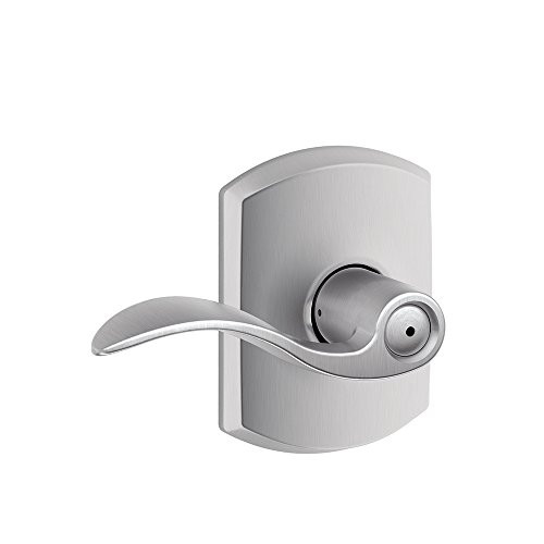 SCHLAGE F10ACC626GRW Greenwich Trim with Accent Hall and Closet Lever, Satin Chrome (F10 ACC 626 GRW)