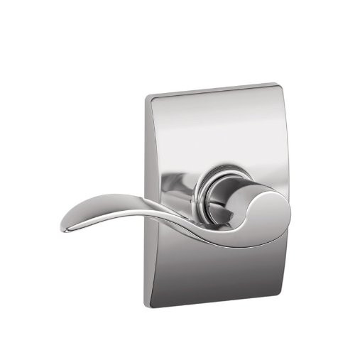 SCHLAGE F10ACC625CEN Lock Company Polished Chrome Passage Accent Door Lever Set with the Decorative Century Rose