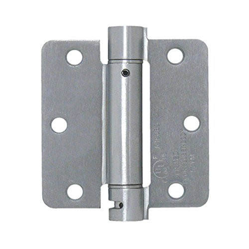 Deltana DSH35R426D 3.5 in. x 3.5 in. x 0.25 in Radius Single Action Spring Hinge (Set of 10) (Brushed Chrome)