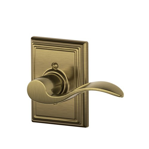 SCHLAGE F170ACC609ADDRH  Addison Collection Right Hand Accent Decorative Trim Lever, Antique Brass