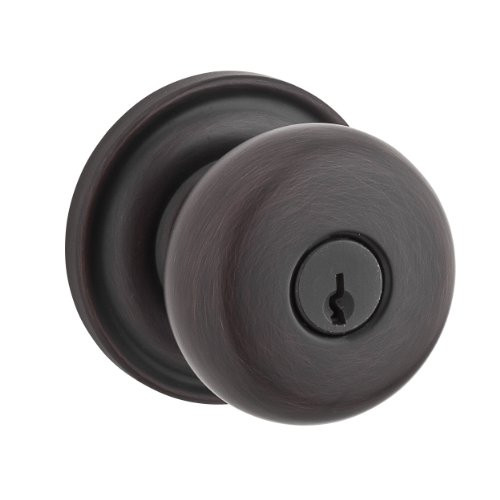 Baldwin ENROUTRR112 .6L.DS.CKY.KD Round Entry Knob with Traditional Round Rose, Venetian Bronze
