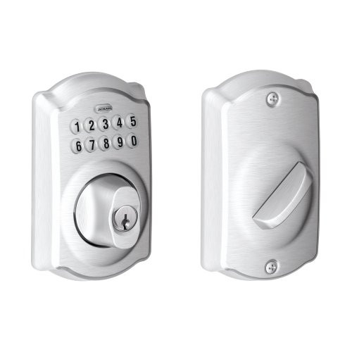SCHLAGE BE365CAM626 BE365 CAM 626 Camelot Keypad Deadbolt, Satin Chrome