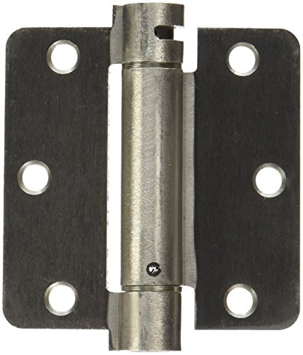 Deltana DSH35R415 3.5 in. x 3.5 in. x 0.25 in Radius Single Action Spring Hinge (Set of 10) (Satin Nickel)