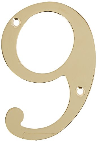Deltana RN4-9  Solid Brass 4-Inch House Number 9 Board