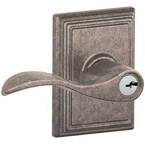 SCHLAGE F51AACC621ADD F51AACC620WKF F51A Accent 620 WKF Wakefield Deco Rose Entry Door Lock, Antique Nickel