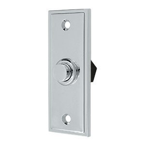 Deltana BBS333U26 Solid Brass Rectangular Contemporary Bell Button (Chrome)