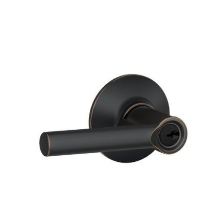 SCHLAGE F80BRW716  Aged Bronze Keyed Entry Broadway Single Cylinder Storeroom Door Lever Set from the F-Series