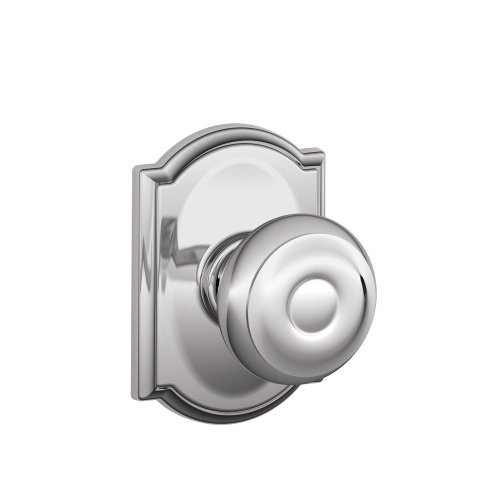 SCHLAGE F10GEO625CAM F10 GEO 625 CAM Camelot Collection Georgian Passage Knob, Bright Chrome