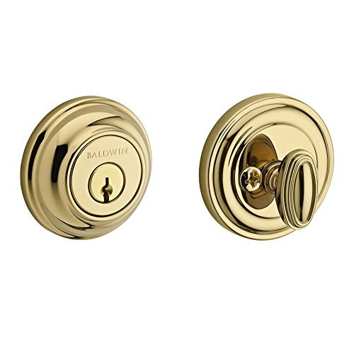 Baldwin SCTRD003 .6L.DS.CKY.KD Traditional Round Single Cylinder Deadbolt, Polished Brass