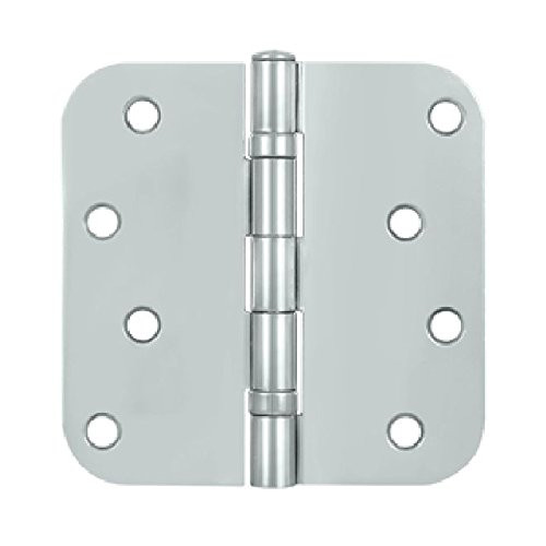 Deltana S44R5BB26 4 in. x 4 in. x 0.63 in. Radius Residential Steel Hinge - Pair (Set of 10) (Chrome)