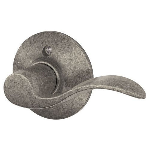 SCHLAGE F170ACC621RH F170-ACC-RH Accent Right Handed Single Dummy Door Lever with Plymouth Ro, Distressed Nickel.