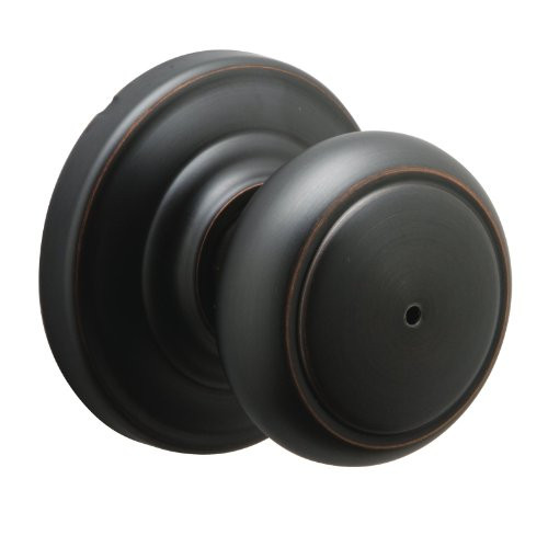 SCHLAGE F40AND716AND Andover Privacy Knob, Andover Rose, Aged Bronze