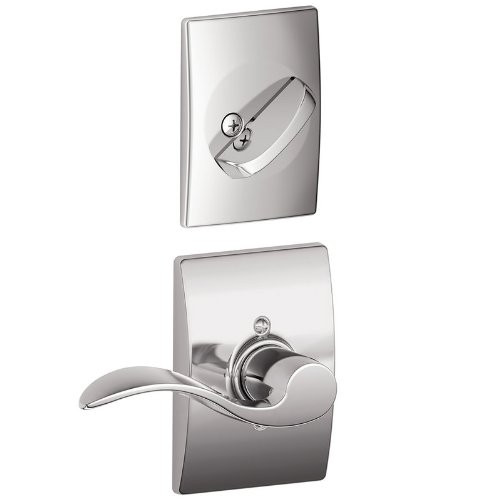 SCHLAGE F59ACC625CENRH Lock Company Accent Right Handed Interior Pack Lever Set with Single C, Bright Chrome