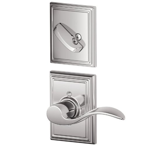 SCHLAGE F59ACC625ADDLH Lock Company Interior Pack Accent Left Handed Interior Pack Lever Set with Single Cylinder Deadbolt and Decorative Addison Rose (Interior Half Only)