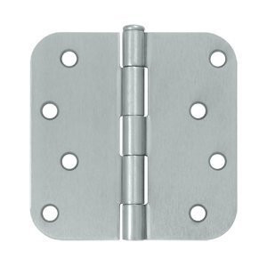 Deltana S44R526D 4 in. x 4 in. x 0.63 in. Radius Residential Steel Hinge - Pair (Set of 10) (Brushed Chrome).