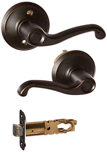 SCHLAGE F10FLA716  Flair Passage Lever, Aged Bronze