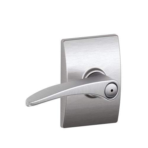 SCHLAGE F40MNH626CEN  Century Collection Manhattan Privacy Lever, Satin Chrome