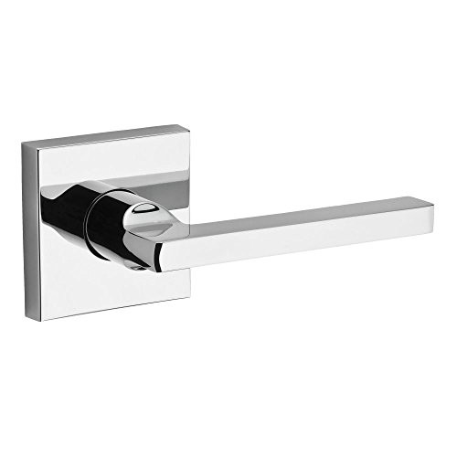 Baldwin HDSQULCSR260  Square Left-Handed Half-Dummy Lever with Contemporary Square Rose, Polished Chrome, Pack Of 2.