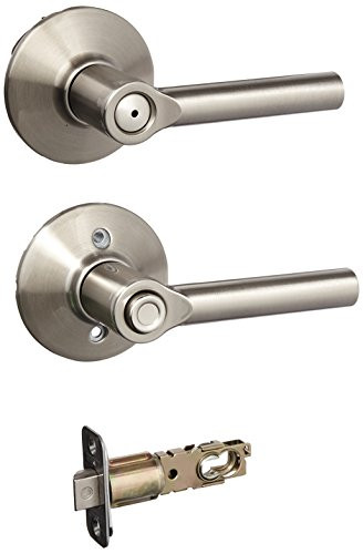 SCHLAGE F40BRW619 F40 BRW 619 Broadway Privacy Lever, Satin Nickel