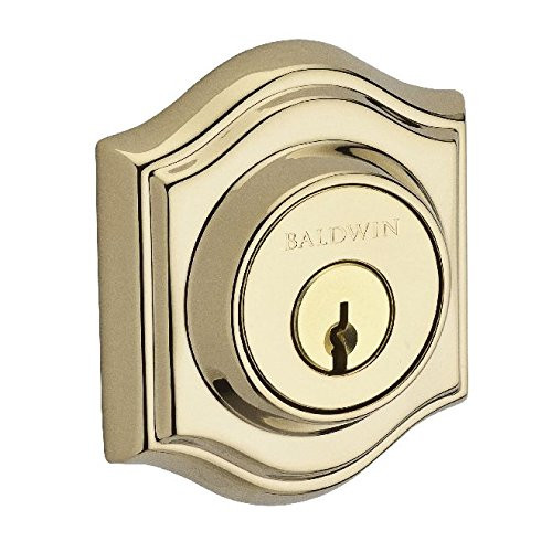 Baldwin DCTAD003 DC.TAD Traditional Arch Keyed Entry Double Cylinder Deadbolt, Polished Brass