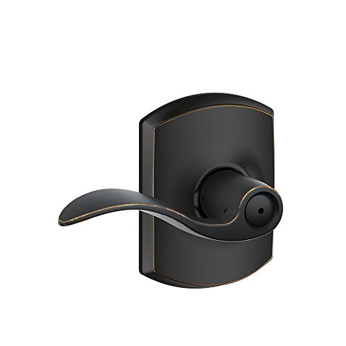 SCHLAGE F10ACC716GRW Greenwich Trim with Accent Hall and Closet Lever, Aged Bronze (F10 ACC 716 GRW)