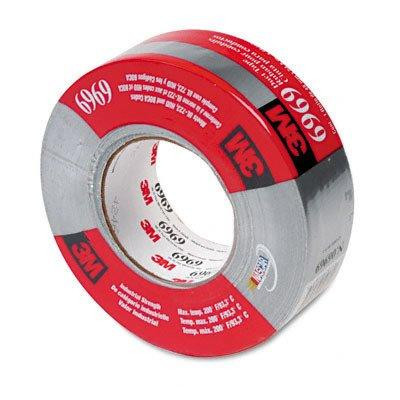 3M MMM6969 6969 Rubber Extra Heavy Duty Individually Wrapped Duct Tape, 200 Degree F Performance Temperature, 32 lb/in Tensile Strength, 60 yds Length x 1-7/8" Width, 10.7 mils Thick, Silver (Case of 24)