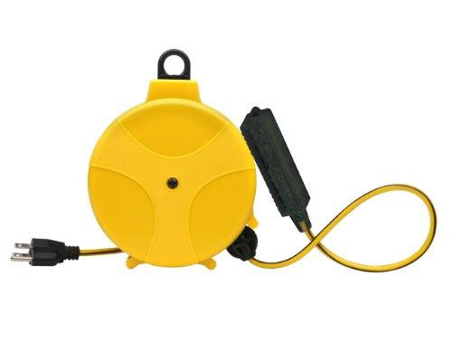 COLEMAN CABLE ECIE315 Designers Edge E315 20-Foot Yellow Retable Extension Cord Reel