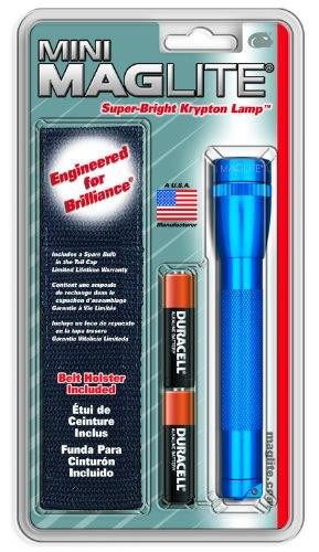 Mag Instrument MAGM2A11H Maglite Mini Incandescent 2-Cell AA Flashlight with Holster, Blue