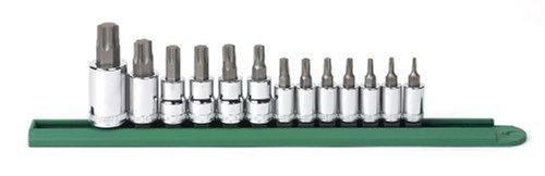 GearWrench KDT80723 GearWrench 13 Piece 1/4 3/8 and 1/2 Inch Drive Torx Press Fit Bit Socket Set