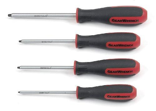 GearWrench KDT80065 80065 4 Piece Square Drive Dual Material Screwdriver Set (S0 to S3