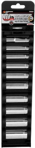 WILMAR WLMW38300 Performance Tool (W38300) 3/8" Drive 10-Piece SAE Deep Socket Set