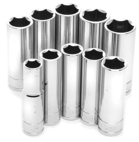 WILMAR WLMW38402 Performance Tool (W38402) 3/8" Drive 10-Piece Metric Deep Socket Set