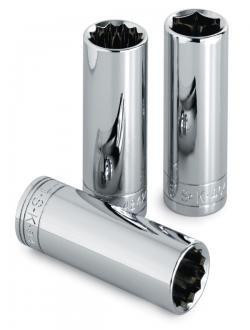 SK Hand Tool SKT40408 40408 6 Point 3/8-Inch Drive Deep Socket, 1/4-Inch, Chrome