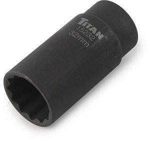 Titan TIT15232 15232 32 mm. 12 Point Axle Nut Socket - 0.5 in. Driver, Pack Of 6