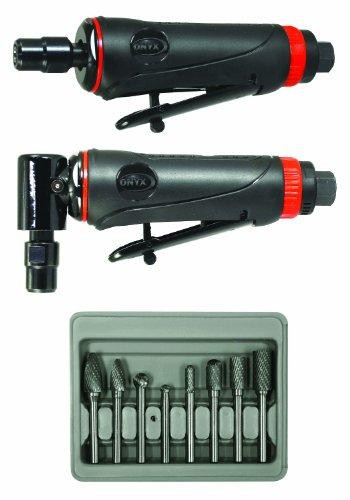 Astro Pneumatic AST219 Tool 219 ONYX 3pc Die Grinder Kit w/ 90° Die Grinder, Die Grinder & 8pc Double Cut Carbide Rotary Burr Set