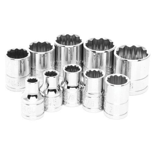 WILMAR WLMW38500 Performance Tool W38500 10-Piece 3/8-Inch Dr 12pt SAE Skt Set