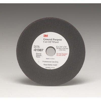 3M MMM1987 01987 3" x 1/32" x 3/8" General Purpose Cut-Off Wheel