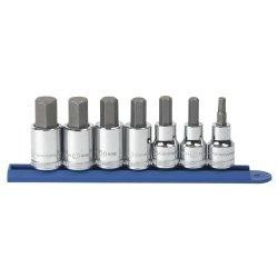 GearWrench KDT80720 GearWrench 7 Piece 3/8 and 1/2 Inch Drive Metric Hex Bit Socket Set