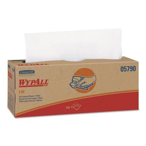 Kimberly Clark KCC05790 WYPALL® L40 INDUSTRIAL POP-UP WIPERS, WHITE, 16.4 IN. X 9.8 IN, 100 WIPERS PER CARTON, 9 CARTONS PER CASE