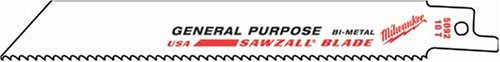 MILWAUKEE 2488079 SAWZALL® BLADE, 12 IN. LONG WITH 1/2 IN. UNIVERSAL SHANK, 10/14 TPI, 5 PER PACK