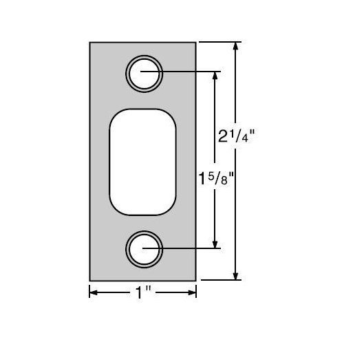 KWIKSET 85072-3  1" x 2-1/4" Square Corner Deadbolt Strike Bright Brass Finish
