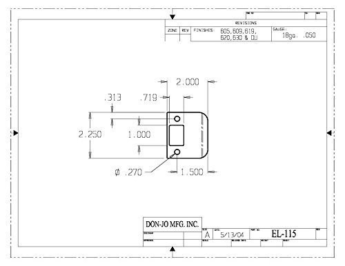 Don-Jo EL115DU EL 115 18 Gauge Extended Lip Strike, Dura Coated, 1-1/2" Width x 2-1/4" Height (Pack of 10)