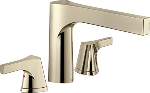 Delta T2774-PN Faucet Zura 3-Hole Roman Tub Trim, Polished Nickel