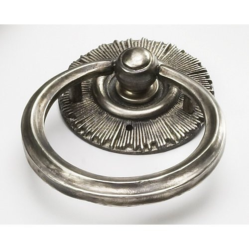 SCHAUB 977-SA Ring Knob with Backplate 2-1/4" Diameter Silver Antique.