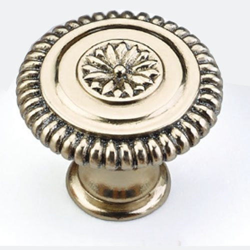 SCHAUB 968M-WB and Company 968M Symphony 1-5/16 Inch Diameter Mushroom Cabinet Knob, White Brass.